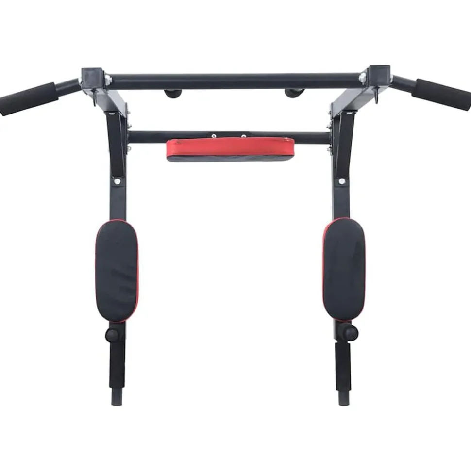 VidaXL Optrekbar dipstation Zwart en Rood 89 x 59 x 70 cm
