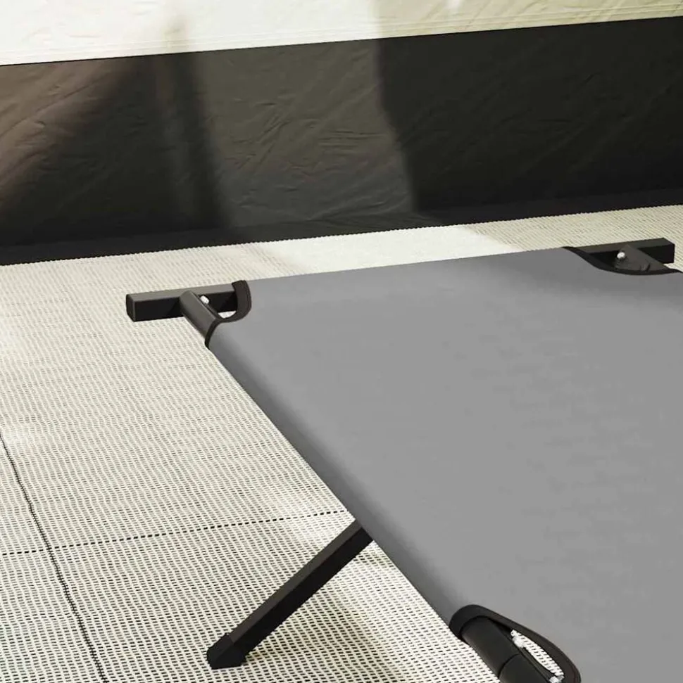 vidaXL Opvouwbaar Camping Bed Grijs 193 x 69 x 45 cm Oxford stof