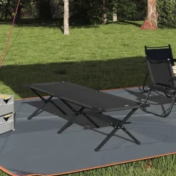 vidaXL Opvouwbaar Camping Bed Zwart 193 x 69 x 45 cm Oxford stof