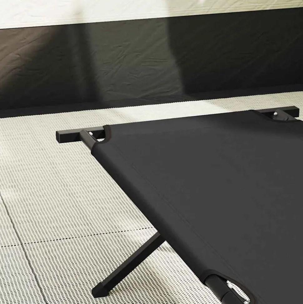 vidaXL Opvouwbaar Camping Bed Zwart 193 x 69 x 45 cm Oxford stof