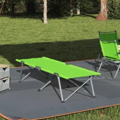 vidaXL Opvouwbaar Camping Bed Groen 194 x 62,5 x 42,5 cm