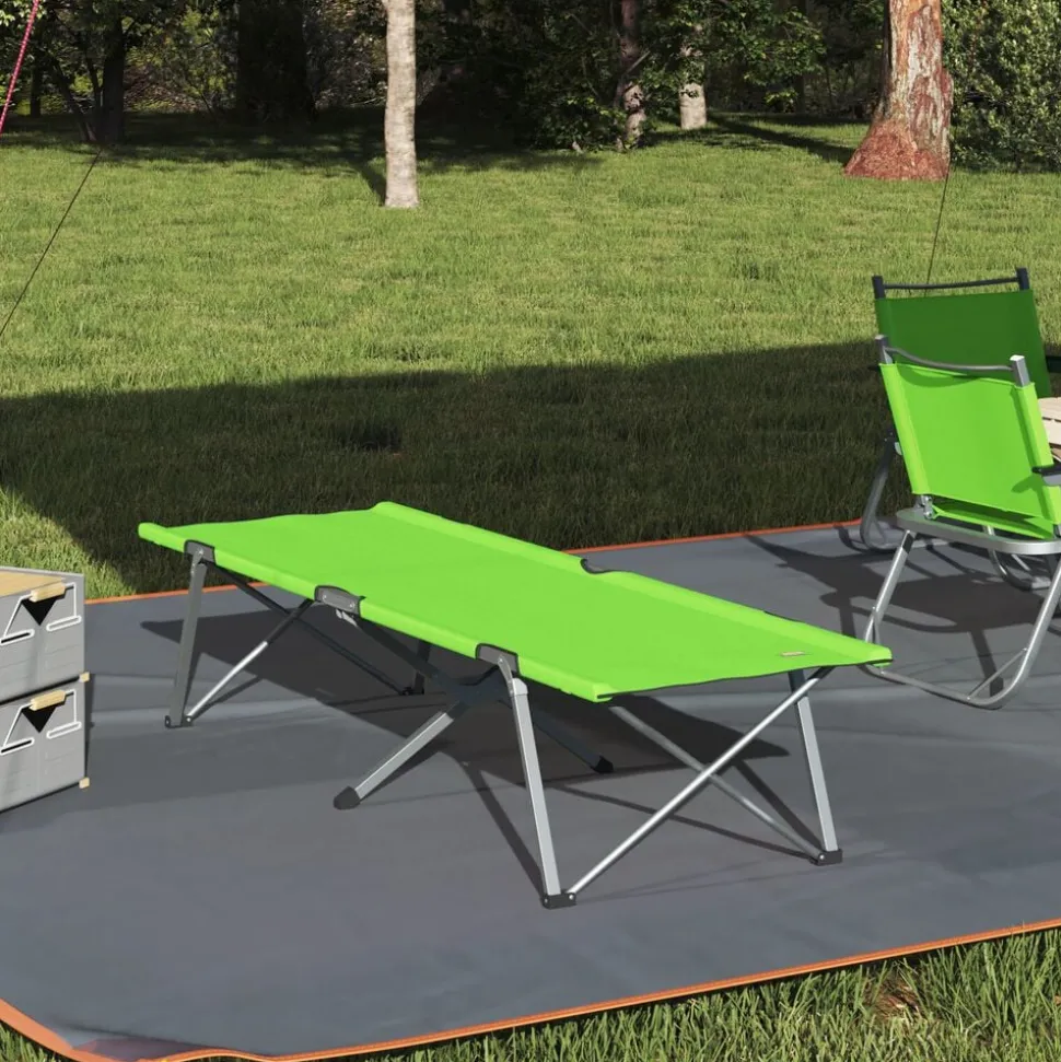 vidaXL Opvouwbaar Camping Bed Groen 194 x 62,5 x 42,5 cm