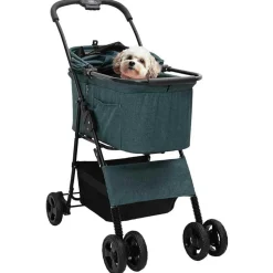 vidaXL Opvouwbare Huisdierenwagen Groen 81 x 47 x 99 cm Polyester