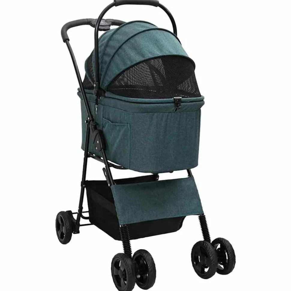 vidaXL Opvouwbare Huisdierenwagen Groen 81 x 47 x 99 cm Polyester