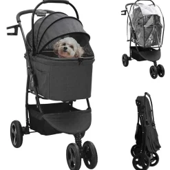 vidaXL Opvouwbare Huisdierenwagen Zwart 78 x 54 x 101 cm Polyester