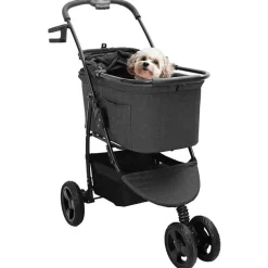 vidaXL Opvouwbare Huisdierenwagen Zwart 78 x 54 x 101 cm Polyester