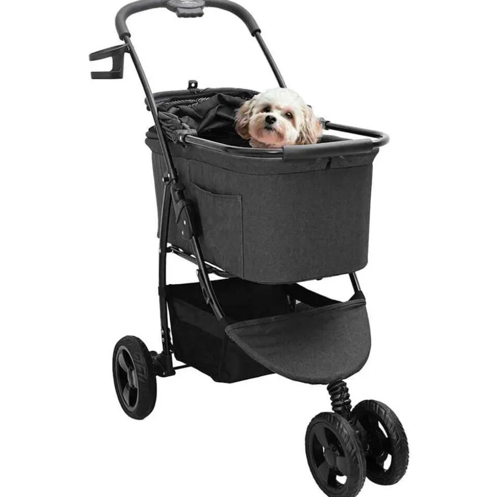 vidaXL Opvouwbare Huisdierenwagen Zwart 78 x 54 x 101 cm Polyester