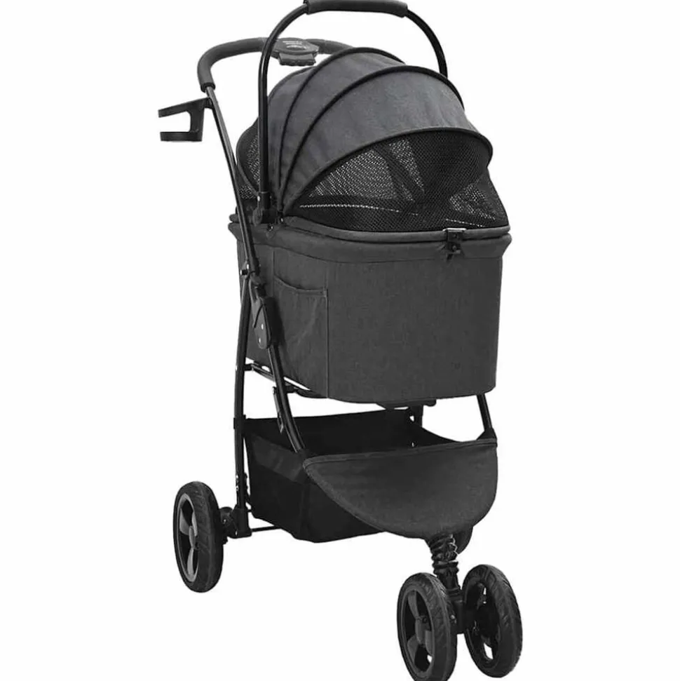 vidaXL Opvouwbare Huisdierenwagen Zwart 78 x 54 x 101 cm Polyester