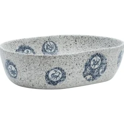 vidaXL Opzetwasbak ovaal 47x33x13 cm keramiek grijs en blauw