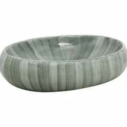 vidaXL Opzetwasbak ovaal 59x40x15 cm keramiek groen