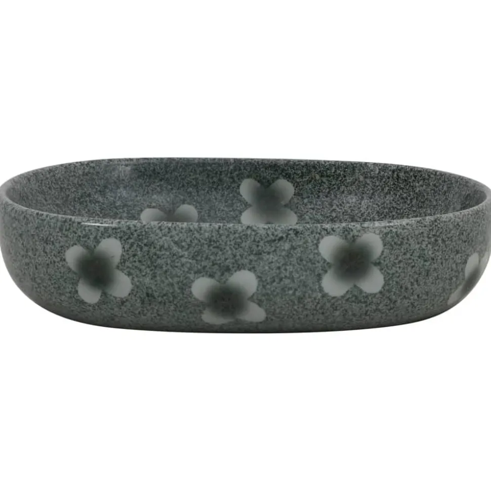 vidaXL Opzetwasbak ovaal 59x40x14 cm keramiek blauw