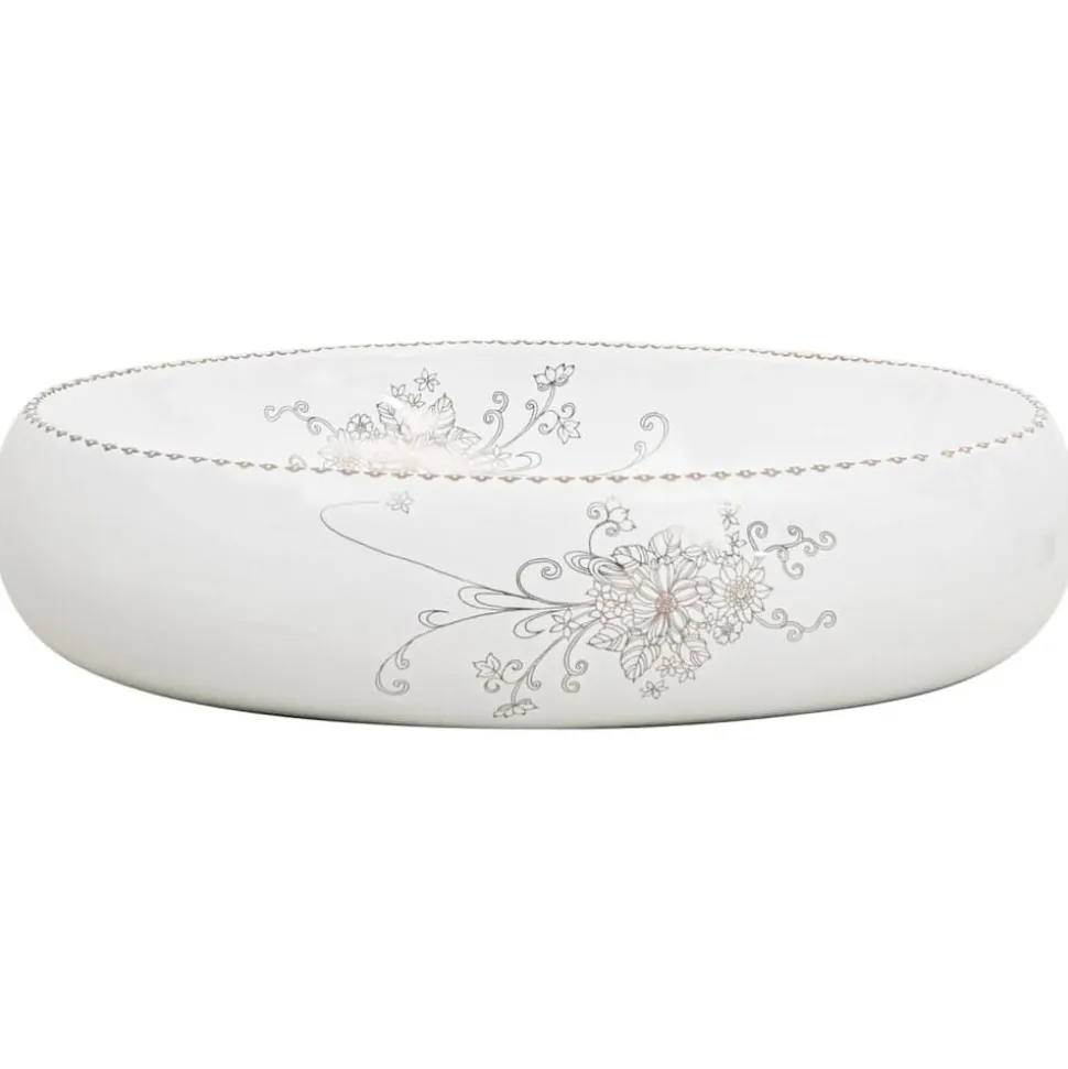 vidaXL Opzetwasbak ovaal 59x40x15 cm keramiek wit