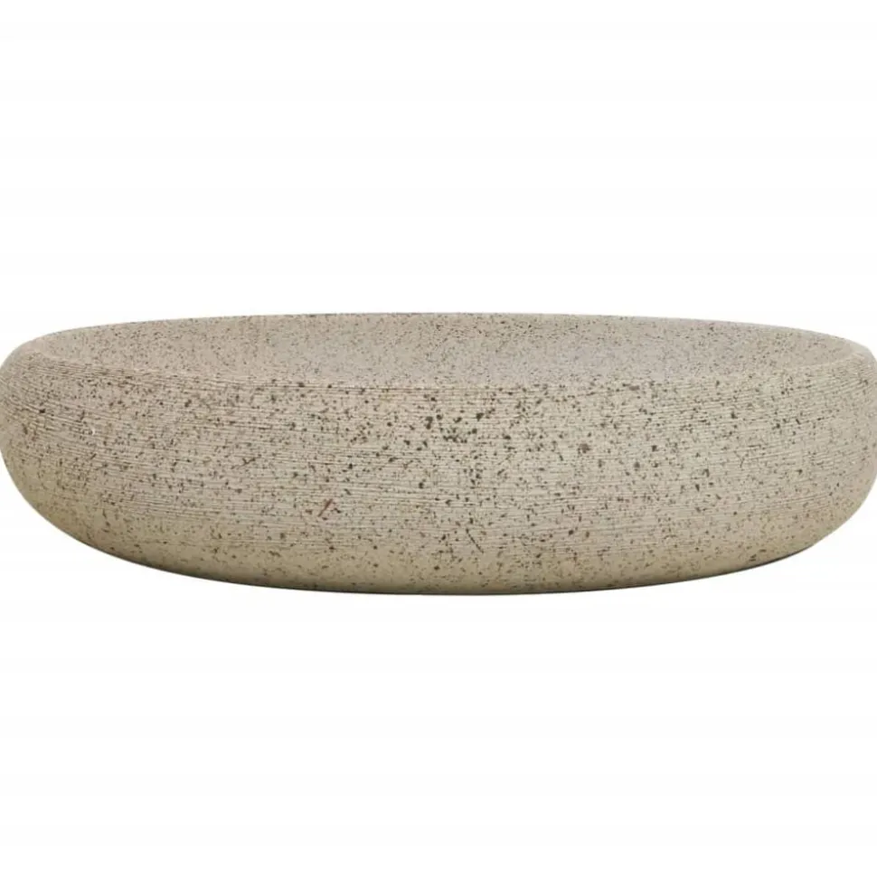 vidaXL Opzetwasbak ovaal 59x40x15 cm keramiek zandkleurig