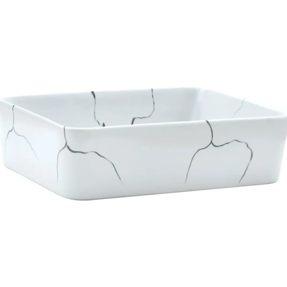 vidaXL Opzetwasbak rechthoekig 46x35,5x13 cm keramiek wit