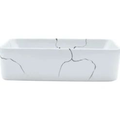 vidaXL Opzetwasbak rechthoekig 46x35,5x13 cm keramiek wit