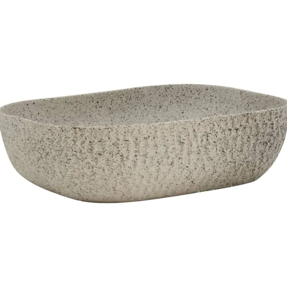vidaXL Opzetwasbak rechthoekig 48x37,5x13,5 cm keramiek grijs