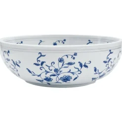 vidaXL Opzetwasbak rond Φ41x14 cm keramiek wit en blauw