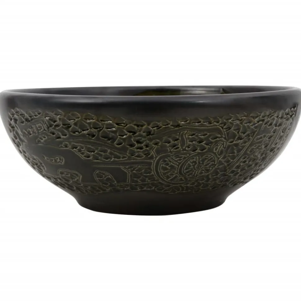 vidaXL Opzetwasbak rond Φ41x14 cm keramiek zwart