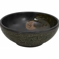 vidaXL Opzetwasbak rond Φ41x14 cm keramiek zwart
