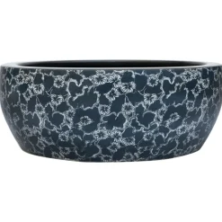 vidaXL Opzetwasbak rond Φ41x14 cm keramiek zwart en blauw