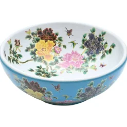 vidaXL Opzetwasbak rond Φ41x14 cm keramiek meerkleurig