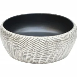 vidaXL Opzetwasbak rond Φ41x14 cm keramiek zwart en grijs