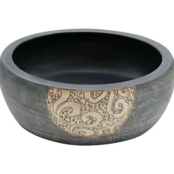 vidaXL Opzetwasbak rond Φ41x14 cm keramiek zwart en bruin