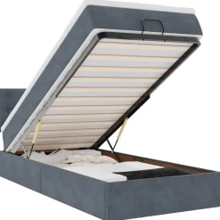 vidaXL Ottoman bed met matras 80x200cm fluweel donkergrijs