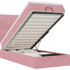vidaXL Ottoman bed met matrassen 80x200cm fluweel roze