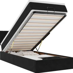 vidaXL Ottoman bed met matras 80x200cm fluweel zwart