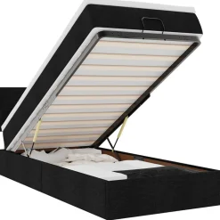 vidaXL Ottoman bed met matras 80x200cm stof zwart