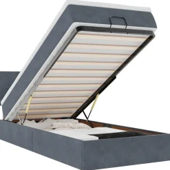 vidaXL Ottoman bed met matras en LED's 80x200cm fluweel donkergrijs