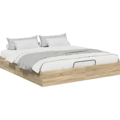 vidaXL Ottoman Bedframe met opslag Sonoma Eiken 203 x 180 x 25 cm