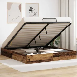 vidaXL Ottoman Bedframe Oudhout 203 x 180 x 25 cm Geconstrueerd hout