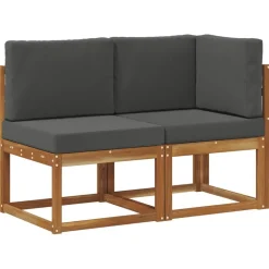 vidaXL Outdoor Midden- en Hoeksalon 2 Stuk Natuurlijk en Antraciet