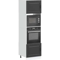 vidaXL Ovenkasten 2 st Kalmar bewerkt hout zwart