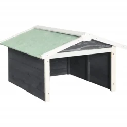 vidaXL Overkapping voor grasmaaier 72x87x50 cm vurenhout grijs en wit