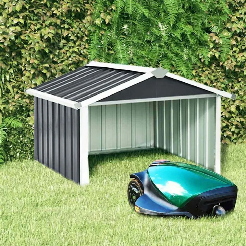 vidaXL Overkapping voor robotmaaier 92x97x63 cm staal antracietkleurig
