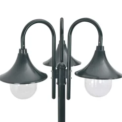 vidaXL Paalverlichting tuin E27 220 cm aluminium donkergroen 3-delig