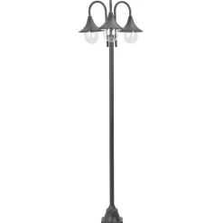 vidaXL Paalverlichting tuin E27 220 cm aluminium brons 3-delig