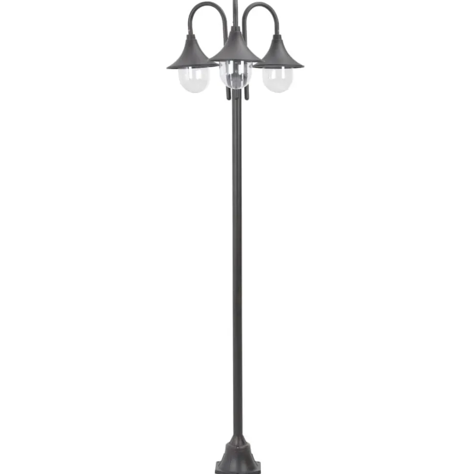 vidaXL Paalverlichting tuin E27 220 cm aluminium brons 3-delig