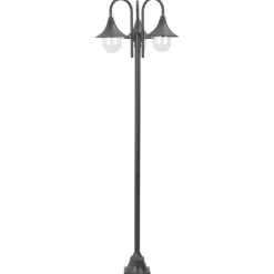 vidaXL Paalverlichting tuin E27 220 cm aluminium brons 3-delig