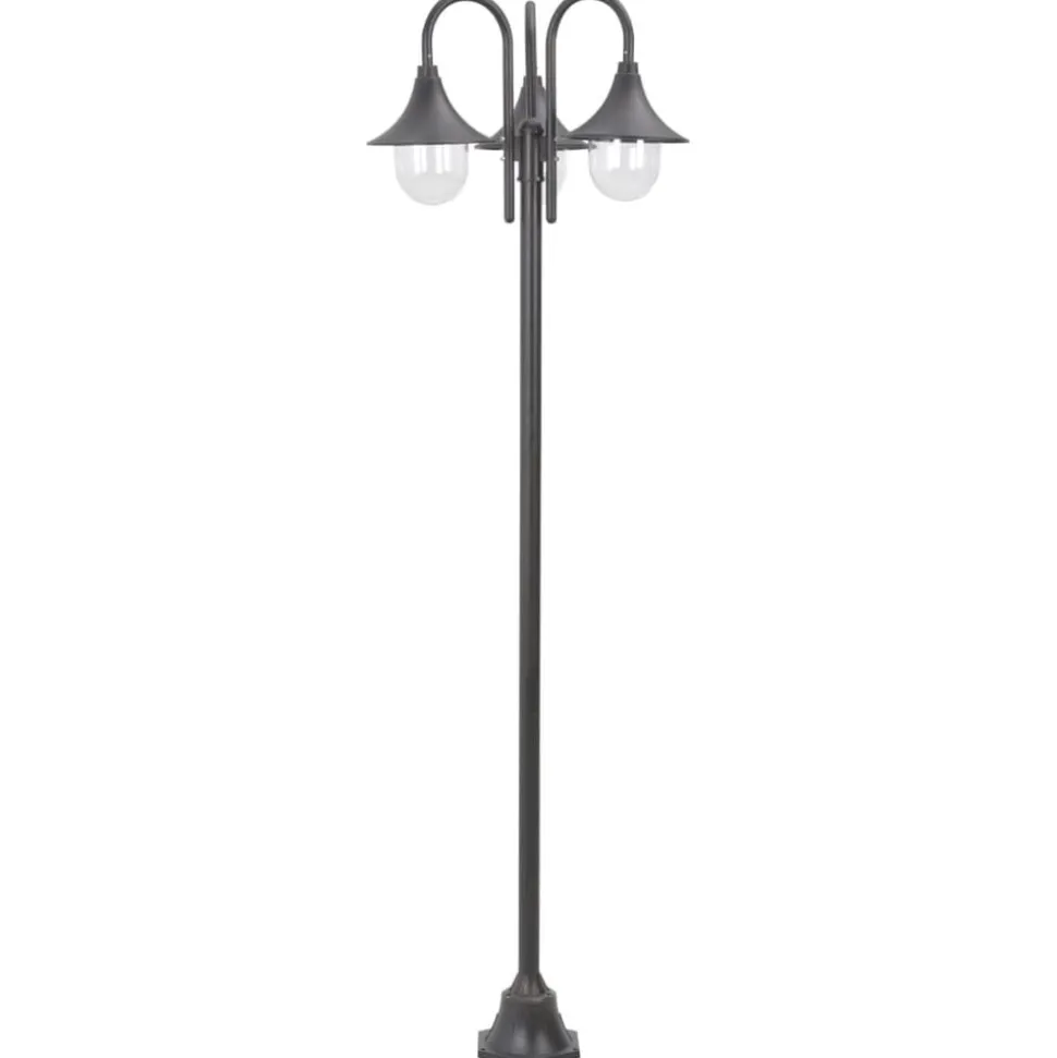 vidaXL Paalverlichting tuin E27 220 cm aluminium brons 3-delig