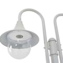 vidaXL Paalverlichting tuin E27 220 cm aluminium wit 2-delig