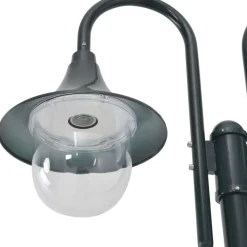 vidaXL Paalverlichting tuin E27 220 cm aluminium donkergroen 2-delig