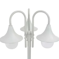 vidaXL Paalverlichting tuin E27 220 cm aluminium wit 3-delig