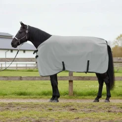 vidaXL Paardendeken Volledig Lichtgrijs en Roze 75 cm Polyester