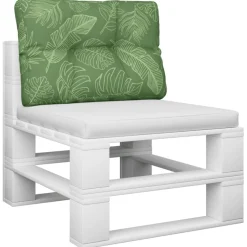 vidaXL Palletkussen bladpatroon 50x40x12 cm stof