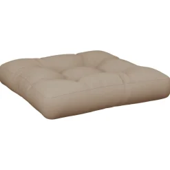 vidaXL Palletkussen 58x58x10 cm stof taupe