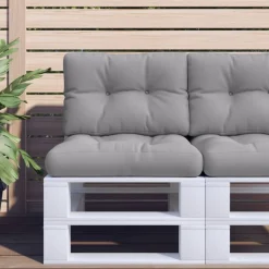 vidaXL Palletkussen 50x40x12 cm stof grijs
